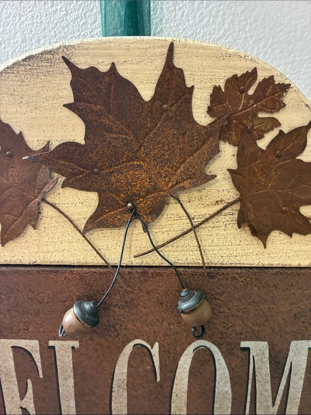 Welcome Wall Sign - Rustic Brown and Cream Home Wall Decor